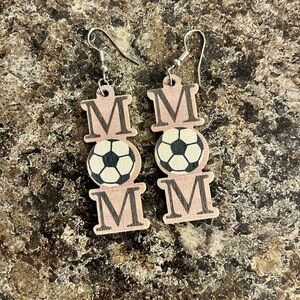 Soccer MOM Earrings with Black and White Design